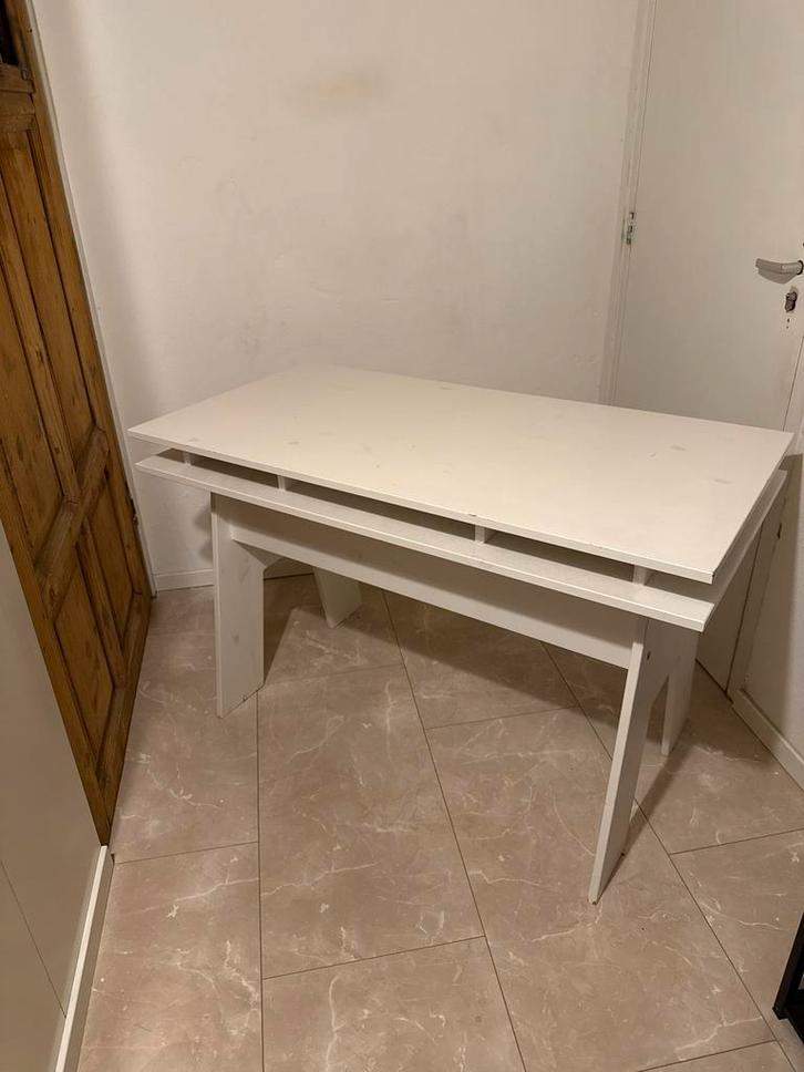 Bureau - Wit - Eenvoudig Design, Huis en Inrichting, Bureaus, Gebruikt, Ophalen of Verzenden