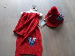 Vingino muts met sjaal jongen L/XL set ugur roccoco red, Setje, 110 t/m 116, Nieuw, Ophalen of Verzenden