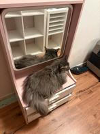 Leuk houtenmake-up tafel met spiegel, Ophalen, Gebruikt, 100 tot 150 cm, 50 tot 100 cm