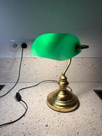 Groene Bankierslamp / Notarislamp, Huis en Inrichting, Lampen | Tafellampen, Ophalen, Gebruikt, Glas, Minder dan 50 cm