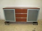 Fraai modern dressoir in kersen en aluminium, Niet ingevuld, Gebruikt, Niet ingevuld, Niet ingevuld