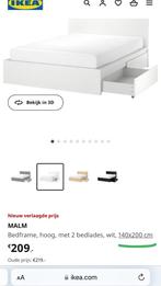 Ikea witte bed met 2 lades (als je wilt mag je de mattras ), Huis en Inrichting, Gebruikt, 140 cm, Wit, Hout