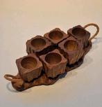 Set Vintage Eierdoppen Olijfbomenhout, Ophalen of Verzenden