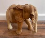 Handgemaakte houten staande olifant S +/- 25cm, Ophalen of Verzenden