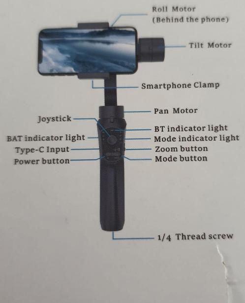 Smartphone Gimbal 3 assig, Audio, Tv en Foto, Fotografie | Statieven en Balhoofden, Nieuw, Overige typen, Minder dan 150 cm, Ophalen of Verzenden