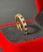 18k gouden eternity ring natuurlijke diamant/saffier 1.68ct!, Ophalen of Verzenden, 18 tot 19, Goud, Dame