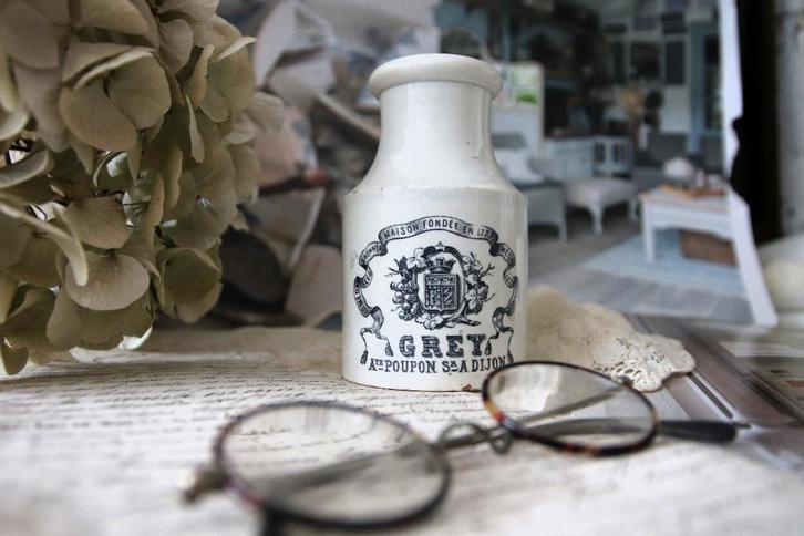 Oude mosterdpot Creil et Montereau 'PiFrance', Antiek en Kunst, Curiosa en Brocante, Ophalen of Verzenden