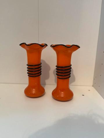 Retro Oranje Vaasjes - Set van 2 beschikbaar voor biedingen