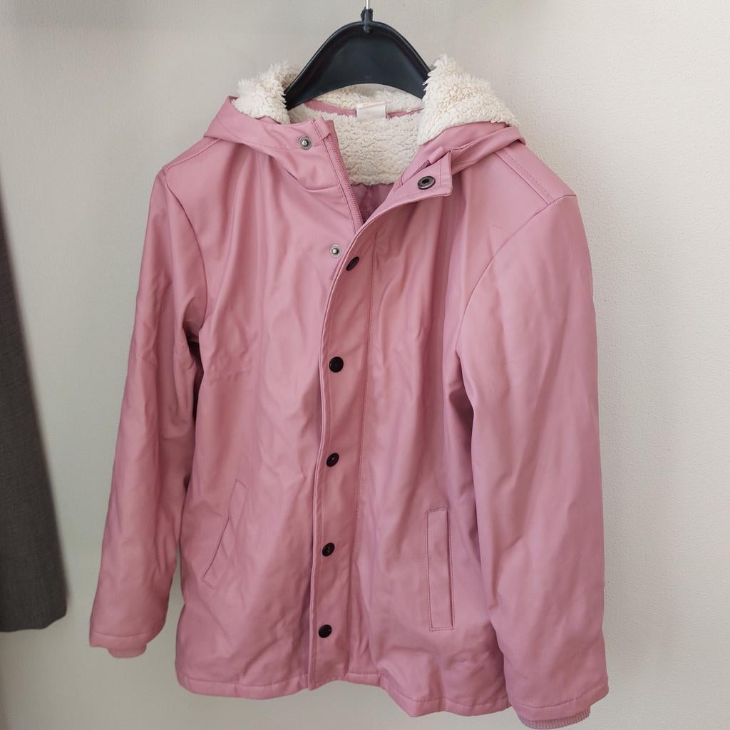 HEMA gevoerde regenjas maat 134/140, Gebruikt, Meisje, Ophalen of Verzenden, Hema