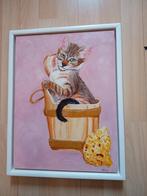 Leuk schilderij 30 x 40 cm, Minder dan 50 cm, Gebruikt, Ophalen of Verzenden, Schilderij