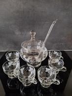 Vintage Punch Set - Kristal met Druivenmotief, Ophalen of Verzenden
