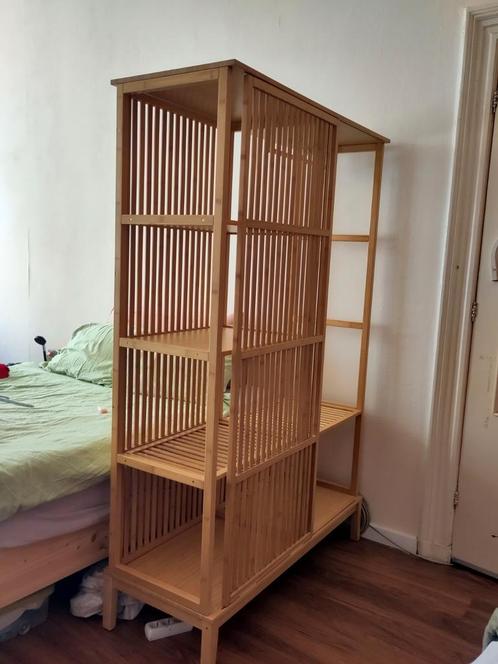 Open Bamboe Kledingkast IKEA Nordkisa, Huis en Inrichting, Kasten | Boekenkasten, Zo goed als nieuw, 100 tot 150 cm, 150 tot 200 cm