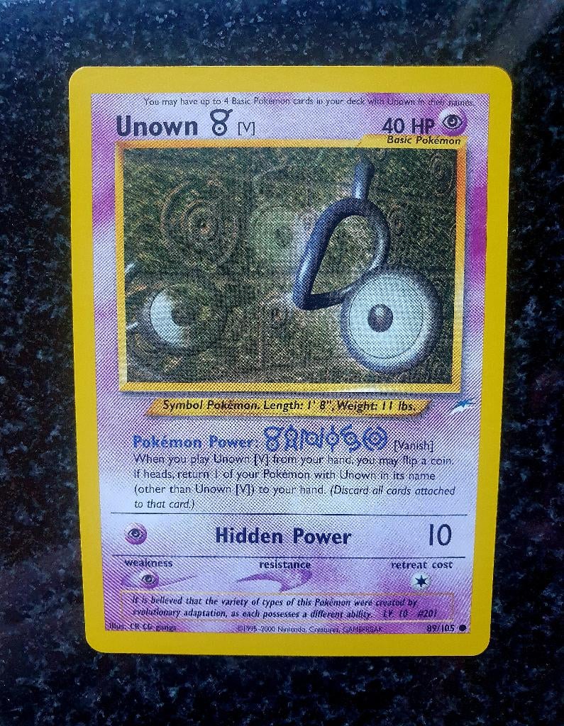 Pokemon Unown V, Ophalen of Verzenden, Zo goed als nieuw, Losse kaart