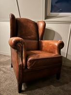 Vintage schapenleren fauteuil, Huis en Inrichting, Ophalen, Gebruikt, Leer, 75 tot 100 cm