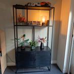 Zwarte metalen kast, Ophalen, 100 tot 150 cm, Zo goed als nieuw, Metaal