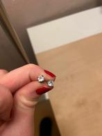 Witte nep diamant oorbellen, Met kristal, Overige materialen, Wit, Ophalen of Verzenden