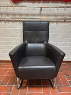 Mooie Goossens Runderleer lounge stoel, Luxe, Ophalen of Verzenden, Zo goed als nieuw, 50 tot 75 cm