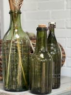 Set oud groene flessen, Ophalen of Verzenden