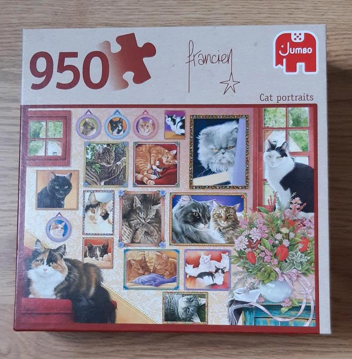 Francien's katten, twee leuke puzzels, Hobby en Vrije tijd, Denksport en Puzzels, Zo goed als nieuw, Legpuzzel, 500 t/m 1500 stukjes