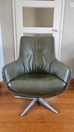 Groen leren fauteuil  - Eijerkamp, Ophalen, Zo goed als nieuw, 50 tot 75 cm, Leer