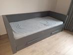 Woood bed staal grijs, Ophalen, 85 tot 100 cm, Gebruikt, Matras