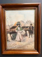 Prachtige tekening - francaise boekenmarkt - P. Morize, Ophalen