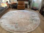 Handgeknoopt vintage tapijt – ca. Ø248 cm – pastel art deco