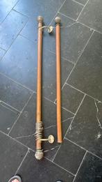 gordijn roede hout met messing ring en bevestiging, Ophalen of Verzenden, Gebruikt, 50 tot 100 cm, Minder dan 100 cm