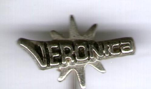 Veronica zilverkleurig omroep speldje ( V_034 ), Verzamelen, Speldjes, Pins en Buttons, Zo goed als nieuw, Speldje of Pin, Merk