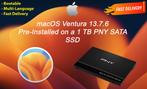 macOS Ventura 13.7.6 VoorGeïnstalleerde PNY SSD 1 TB OS X, Ophalen of Verzenden, Nieuw, MacOS