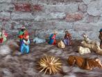 Antieke brocante gipsen beeldjes tbv kerststal kerstkribbe, Diversen, Kerst, Ophalen of Verzenden