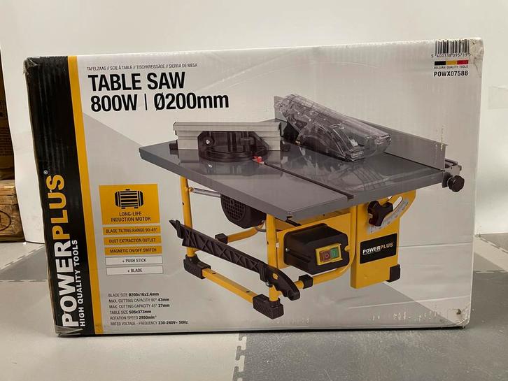 Powerplus Tafelzaag 800W - Nieuw in doos!, Doe-het-zelf en Verbouw, Gereedschap | Zaagmachines, Nieuw, Cirkelzaag, 600 tot 1200 watt