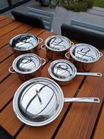 6 delige pannenset merk Spring Cristal GL, Huis en Inrichting, Keuken | Potten en Pannen, Ophalen of Verzenden, Rvs, Pannenset