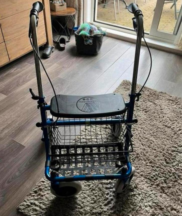 Vermeiren blauwe rollator, Diversen, Rollators, Zo goed als nieuw, Ophalen