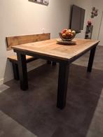 Steigerhouten 6-persoons eettafel, Gebruikt, 100 tot 150 cm, Ophalen of Verzenden, Vijf personen of meer