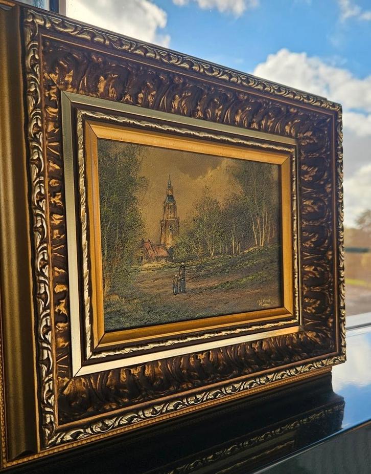 Twee oude Schilderijen met Landschappen is pedantje ges Hove, Antiek en Kunst, Kunst | Schilderijen | Klassiek, Ophalen