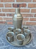 Vintage Tinnen Schenkset - Cocktail Shaker met Bekers, Antiek en Kunst, Antiek | Tin, Ophalen of Verzenden