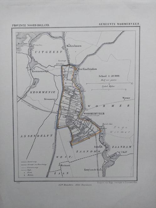 64 / Wormerveer Krommenie Koog aan de Zaan Westzaan, Antiek en Kunst, Kunst | Litho's en Zeefdrukken, Ophalen of Verzenden