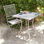 Balkon bistro Tuinset met mozaïek tafelblad, Ophalen, Gebruikt, Vierkant, Metaal