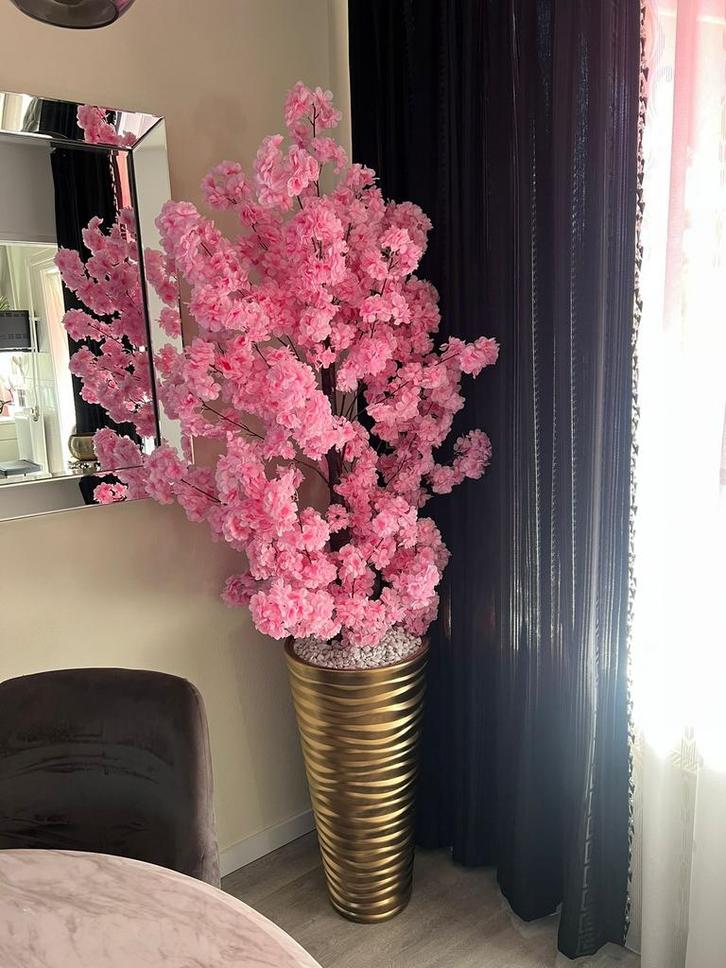 Kunstvazen met bloesemboom, Huis en Inrichting, Woonaccessoires | Kunstplanten en Kunstbloemen, Zo goed als nieuw, Ophalen of Verzenden