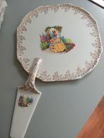 Vintage Lord Nelson gold Chintz taart schaal met schep, Antiek en Kunst, Ophalen