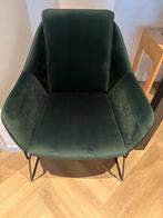 Groene fluwelen fauteuil - Zo goed als nieuw!, Huis en Inrichting, Fauteuils, Ophalen, Minder dan 75 cm, Zo goed als nieuw, 75 tot 100 cm