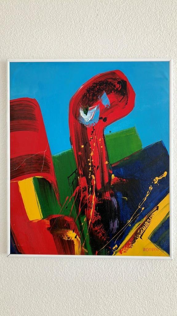 Kate Wilkinson schilderij abstracte kunst olieverf op doek, Antiek en Kunst, Kunst | Schilderijen | Abstract, Ophalen