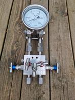Badotherm Manometer met Ventielblok, drukverschilmeting, Ophalen of Verzenden