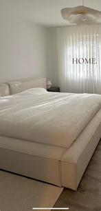 Westwing bed, Eenpersoons, Verzenden, Beige, Zo goed als nieuw