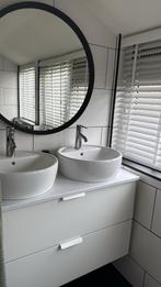 IKEA Badkamer Spiegel Rond - Zwart Frame, Huis en Inrichting, Badkamer | Badkamermeubels, Ophalen, Minder dan 50 cm, Overige typen