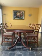 Heldense exclusieve mahoniehouten eettafel met 6 stoelen, Ophalen, Gebruikt, 100 tot 150 cm, Modern klassiek