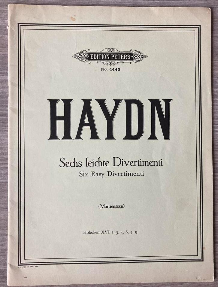 Haydn – Sechs leichte Divertimenti Occasion, Muziek en Instrumenten, Bladmuziek, Gebruikt, Ophalen of Verzenden