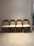 4 Nieuwe Japandi Wabi Sabi stoelen walnoot look, Ophalen, Bruin, Nieuw, Vier