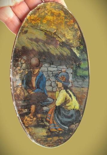 Peru~Schilderwerkje op glas aan de binnenkant~Reserve painti beschikbaar voor biedingen